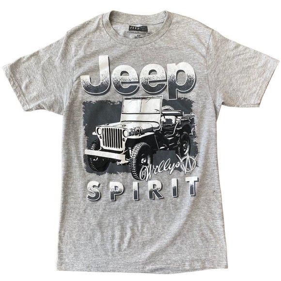 Willys Jeep T Shirt Graphic Logo Size Small Short Sleeve Gray *Pinhole - Picture 2 of 5